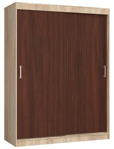 Šatní skříň posuvná 150 cm CLP MONO dub sonoma/wenge