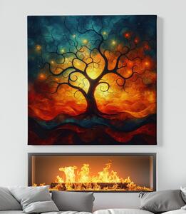 Obraz na plátně - Strom života Slunečné opojení FeelHappy.cz Velikost obrazu: 40 x 40 cm