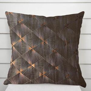 Biante Sametový povlak na polštář Isabela IBL-012 Rose Gold trojúhelníky na hnědém 30 x 50 cm