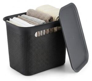 Rotho Úložný box s víkem a s madly BRISEN 7l, 26x18x21cm, černý