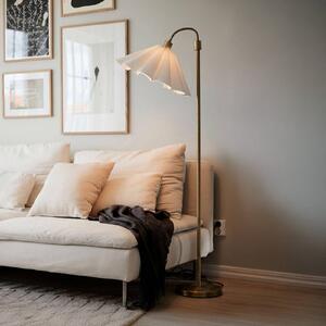 PR Home Stojací lampa Amy, zlatá/bílá, 1žárovková, výška 150 cm, E27, Mosaz / zlato, Obývací pokoj / jídelna, kov, Skandinávský