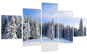 Obraz - Zima v lesích (125x70 cm)
