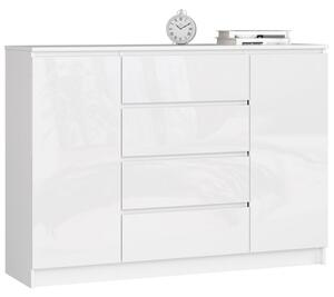 Komoda K140 2D4SZ bílá lesk