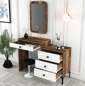Toaletní stolek Logan (ořechové dřevo + bílá). 1088707