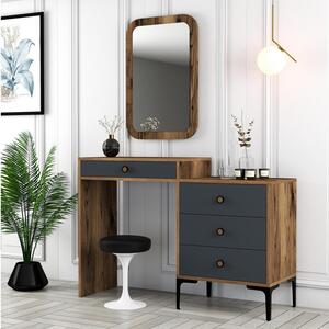 Toaletní stolek Logan (antracit + ořechové dřevo). 1088706