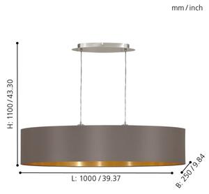 Eglo 31619 - Lustr na lanku MASERLO 2xE27/60W/230V