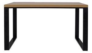 Drewmax Jídelní stůl ST373 S120, šířka desky: 2,5cm, masivní dub šedá lesklá tmavý dub