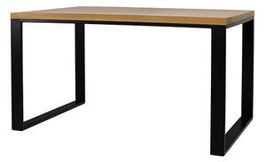 Drewmax Jídelní stůl ST373 S120, šířka desky: 2,5cm, masivní dub dub medový černá lesklá