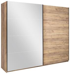 ŠATNÍ SKŘÍŇ S POSUVNÝMI DVEŘM, barvy dubu, 250/210/62 cm MID.YOU - Šatní skříně, Online Only