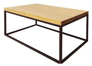 Drewmax Konferenční stůl ST375 Š80, šířka desky: 2,5cm, masiv dub přírodní černá matná