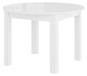 Stůl rozkládací - RONDO, 110/160/210x80, lesklá bílá
