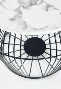 Moderní konferenční stolek s mramorovou deskou Industriální kovová podnož BACHAH
