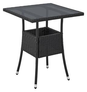 Juskys Ratanový čtvercový stůl Yoro 60 cm - černý