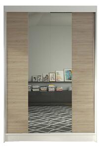Šatní skříň LINO II šířka 120 cm - bílá/dub sonoma