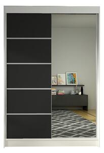Šatní skříň LINO III šířka 120 cm - bílá/černá