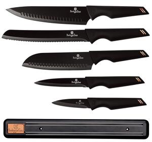 BERLINGERHAUS Sada nožů s magnetickým držákem 6 ks Black Rose Collection BH-2698
