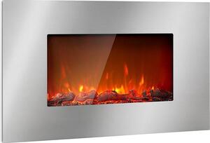 Klarstein Elektrický krb, elektrický krb do obývacího pokoje a interiéru, elektrický krb s LED plameny, ventilátorový ohřívač s časovačem, nastavitelný termostat, ohřívač 2000 W