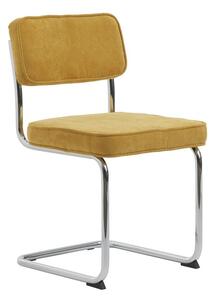 Žlutá manšestrová jídelní židle Rupert – Unique Furniture