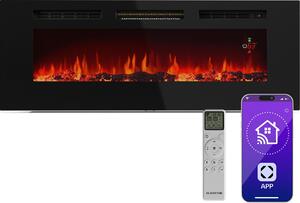 Klarstein Inteligentní elektrický krb Galeras, 2 nastavení teploty, 16 - 30°| Iluze plamene LED, Možnost připojení k IOT