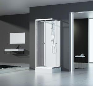 Kompletní sprchový kout MARWELL Kompletní sprchový kout White Dream 80 x 80 x 200 cm - kompletní sada včetně sprchové vaničky a baterie - oboustranná montáž - vysoce kvalitní hliníkový profilový systém