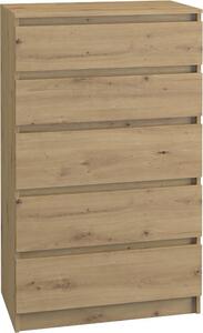 Topeshop M5 ARTISAN, Dub, 5 zásuvka/zásuvek, Dřevotřískové desky, Jednobarevný, Moderní, Dřevotřískové desky