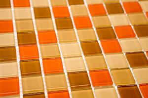 Skleněná mozaika oranžová 23x23mm