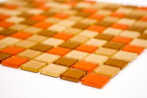 Skleněná mozaika oranžová 23x23mm
