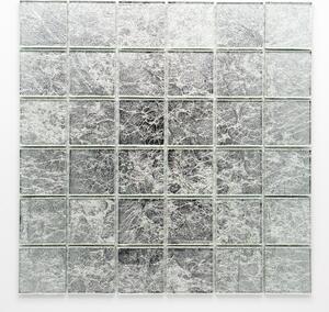 Skleněná mozaika stříbrná 48x48mm