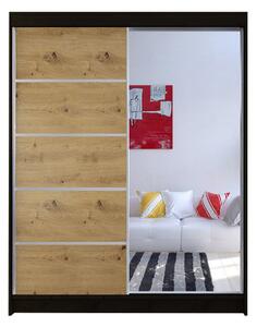 Šatní skříň CAMINO III šířka 150 cm - černá/dub artisan