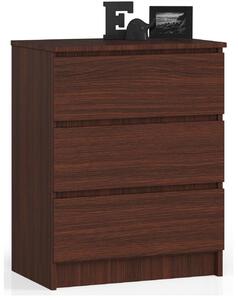 AKORD Furniture Factory OP0LK-6VEN002, Tmav hndá, 3 zásuvka/zásuvek, Matný, 16 mm, 51 cm, 400 mm