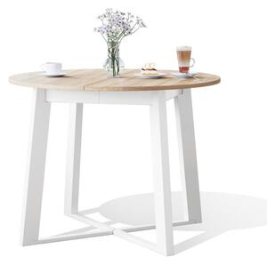 Jídelní stůl Fiore rozkládací 100-145x76x100 cm (dub, bílá)