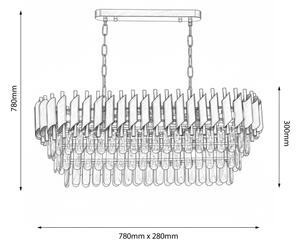 Brilagi - Lustr na řetězu ECLIPSE 10xE14/10W/230V 78x28 cm zlatá