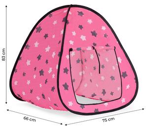IPlay Dětský růžový stanový domeček růžový s hvězdami pro dívky