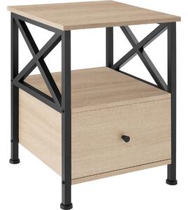 Tectake Noční stolek Falkirk 40x41,5x55,5cm - Industrial světlé dřevo, dub Sonoma