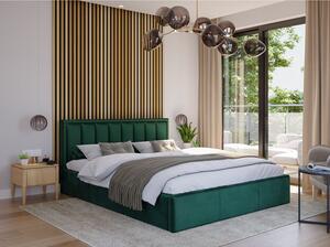 Čalouněná postel MOON rozměr 160x200 cm Tmavě zelená