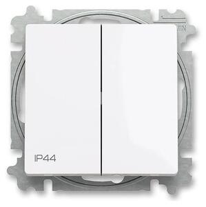 ABB 3559T-A52940 500 - Dvojitý schodišťový vypínač bez rám č. 6+6 ZONI IP44 bílá