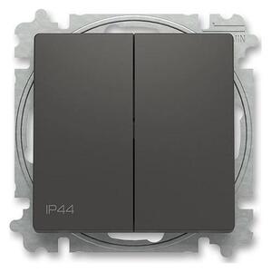 ABB 3559T-A52940237 - Dvojitý schodišťový vypínač bez rám č. 6+6 ZONI IP44 černá
