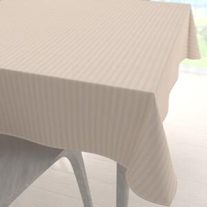 Biante Damaškový čtvercový ubrus Atlas Gradl DM-023 Krémově béžový - proužky 1 cm 140x140 cm