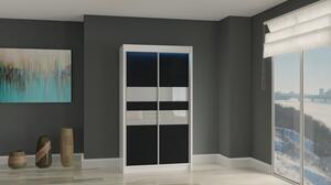 Kvalitní Šatní Skříň Finezja 120 cm Bílá/černá