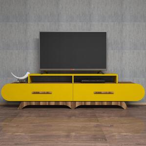 TV stolek/skříňka Florian (ořech + žlutá). 1088859
