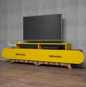 TV stolek/skříňka Florian (ořech + žlutá). 1088859