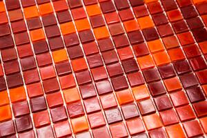 Skleněná mozaika červená 15X15mm