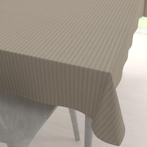 Biante Damaškový obdélníkový ubrus Atlas Gradl DM-022 Latte - proužky 1 cm 120x160 cm