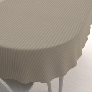 Biante Damaškový oválný ubrus Atlas Gradl DM-022 Latte - proužky 1 cm 80x120 cm