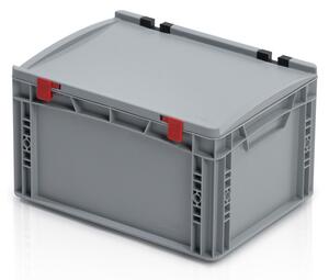Přepravka EURO s víkem 40x30x23,5 uzavřený úchyt
