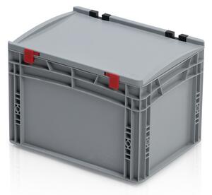 Přepravka EURO s víkem 40x30x28,5 uzavřený úchyt