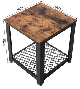 Moderní konzolový odkládací stolek Malý Hnědo Černý INDUSTRIAL