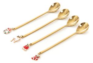 Vánoční dezertní lžičky Blane Gold - set 4 ks Homla