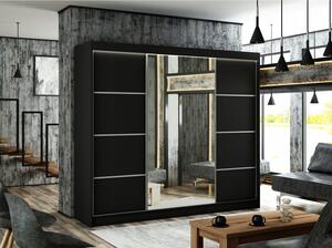 Kvalitní Šatní Skříň Pako 250 cm Černý mat