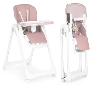 Jídelní židlička Ecotoys výškově nastavitelná- ekokůže růžová